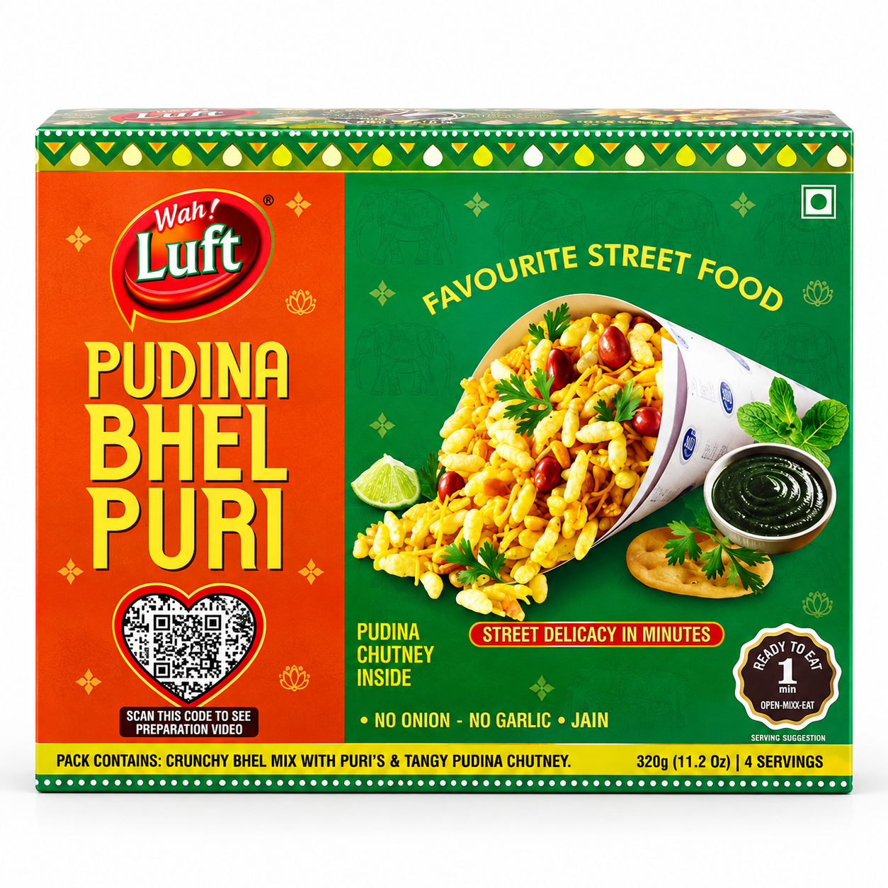 Pudina Bhel Puri mint flavoured Indian chaat