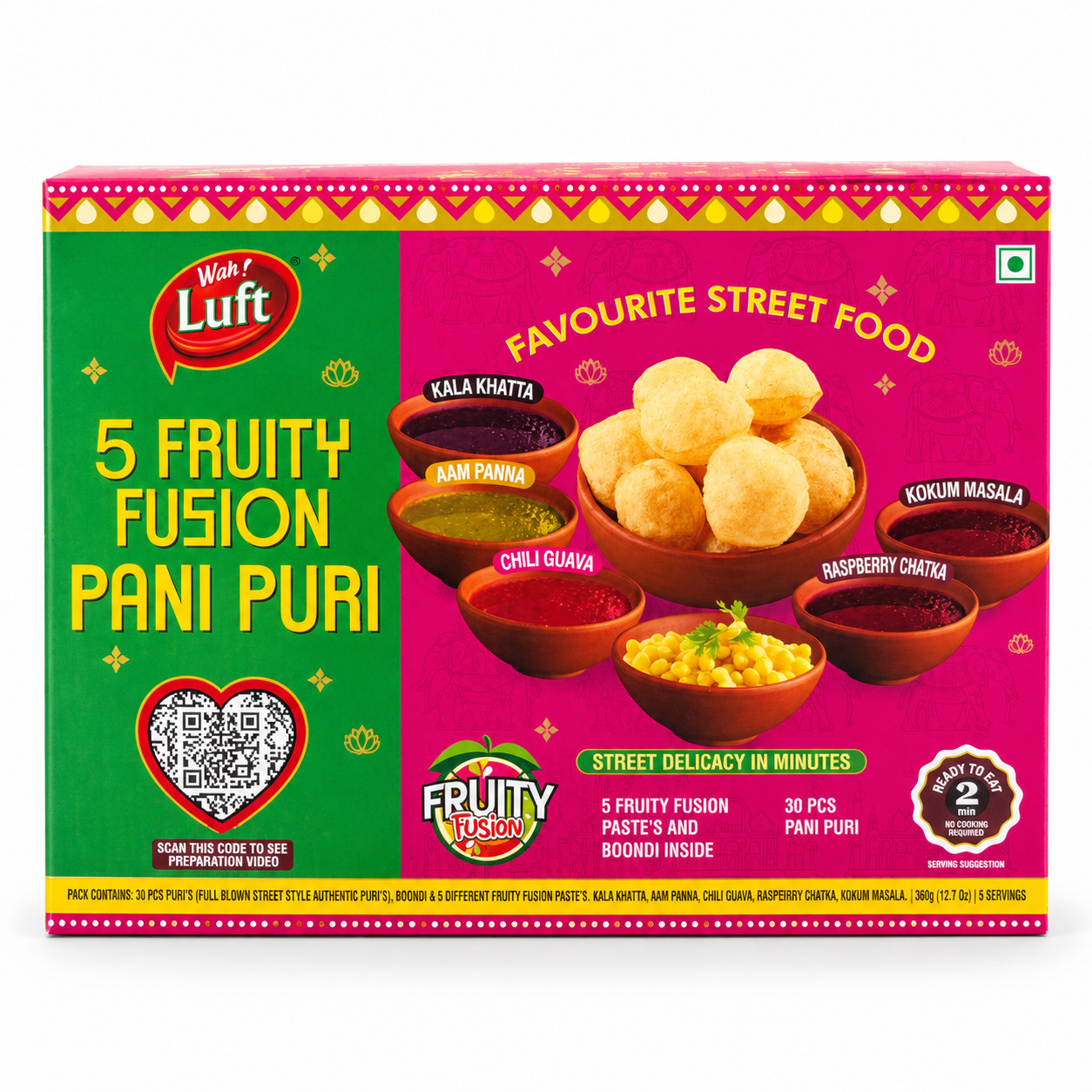 5 Fruit Fusion Pani Puri Indian fusion chaat