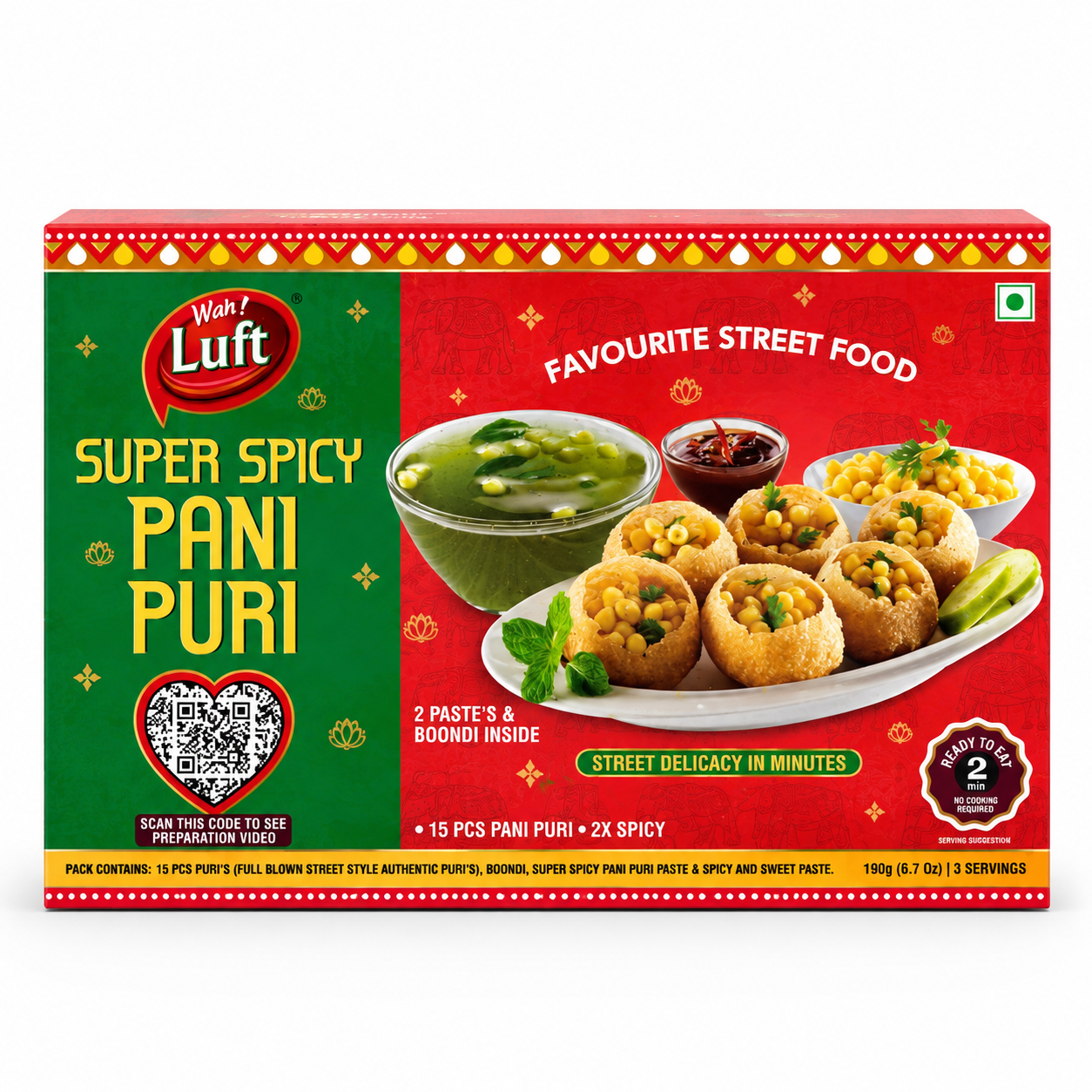 Super Spicy Pani Puri Indian chaat snack
